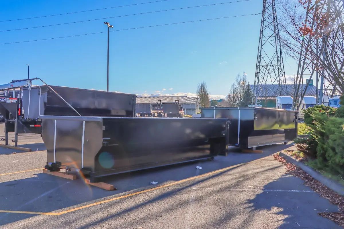 Roll-off dumpster ready for waste disposal at job site for 8 Yard Dumpster Rental in Roseville